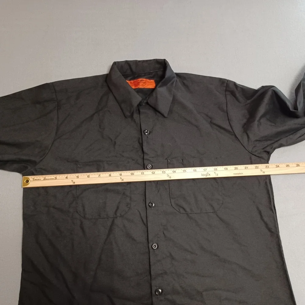 Red Kap Mens Long Sleeve Work Shirt Charcoal Gray Industrial Uniform SP14BK L RG
